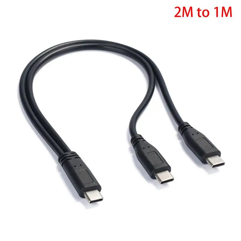 USB-C Splitter 1-to-2 Cable | 15W 3A Charging & Data Sync