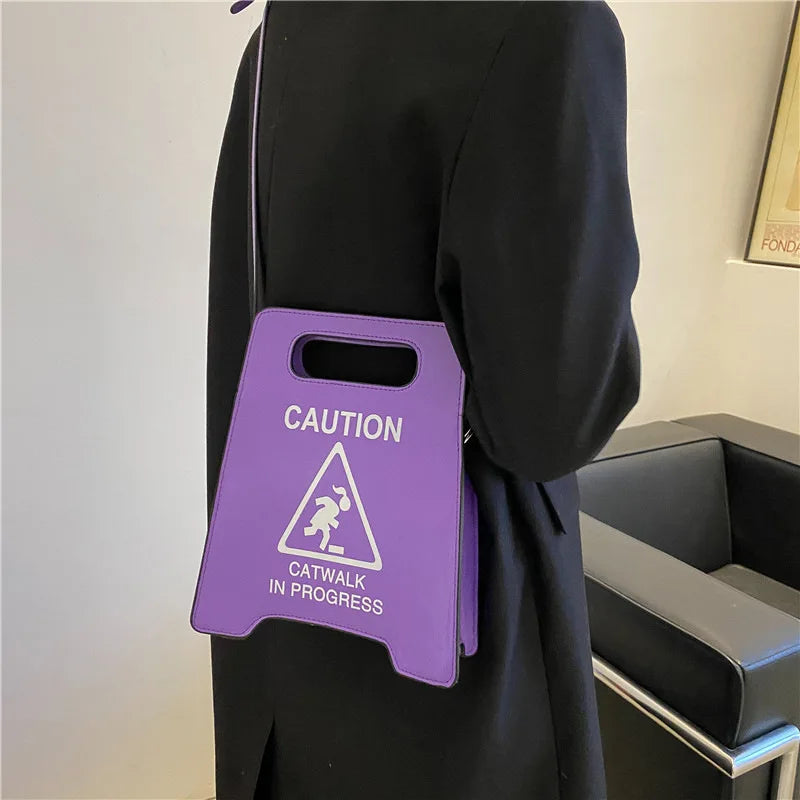 Novelty "Catwalk in Progress" PU Leather Crossbody Bag
