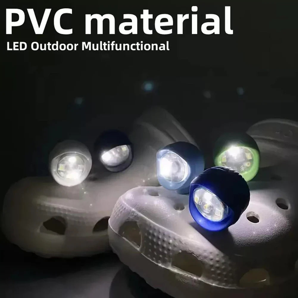 USB Rechargeable Clog Shoe Lights – 2pc Waterproof LED Charm