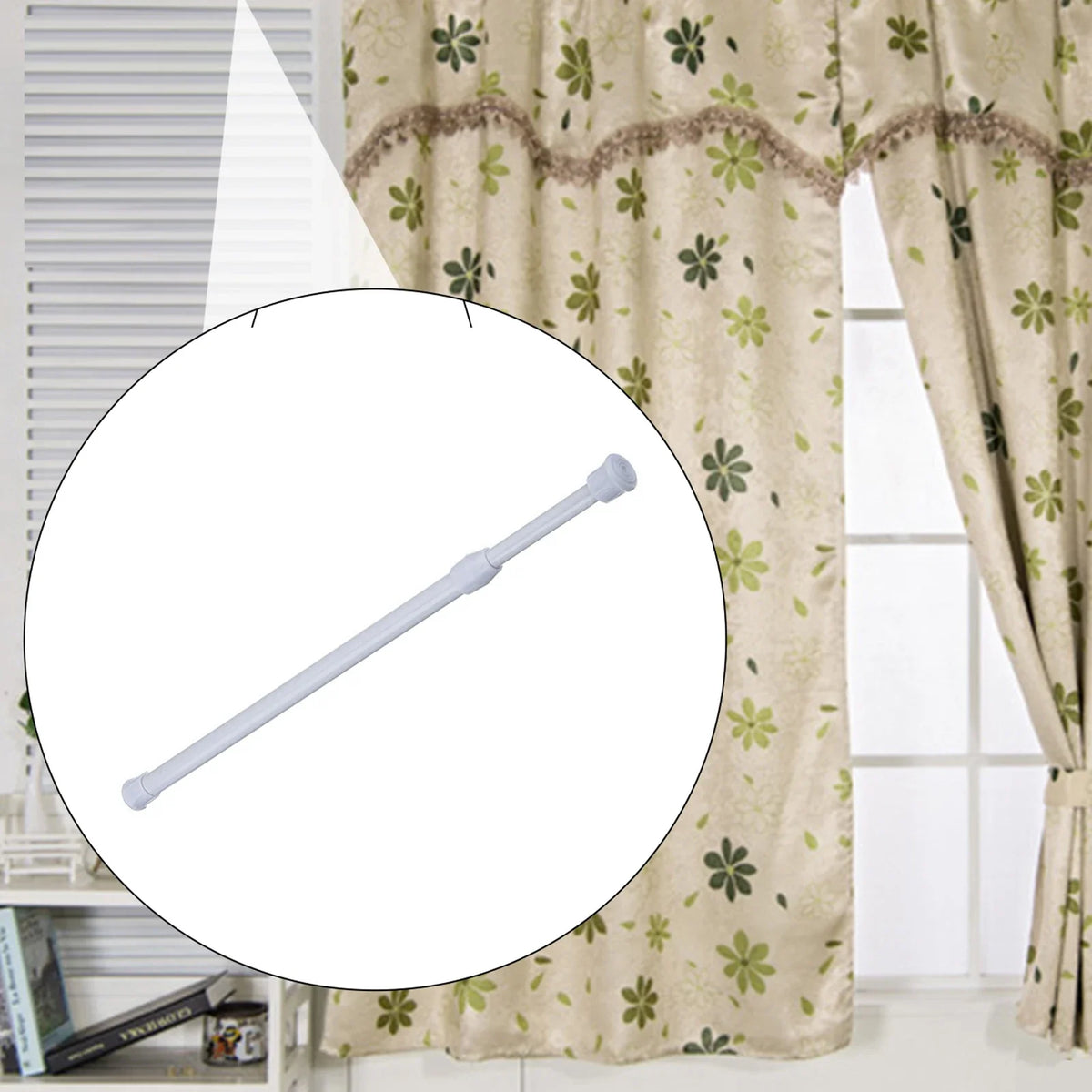 Spring Tension Curtain Rods – No-Drill Adjustable 3 Sizes