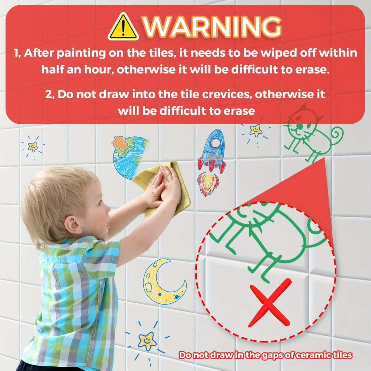 Washable Bath Crayons Colorful Easy-clean Bathtub Markers Youngsters