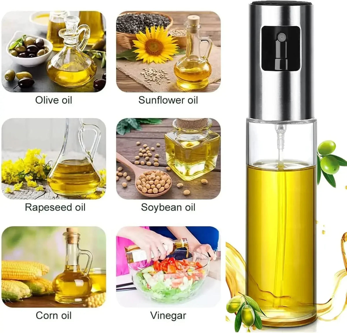 Glass Pressurized Oil Spray Bottle – Kitchen & BBQ Dispenser