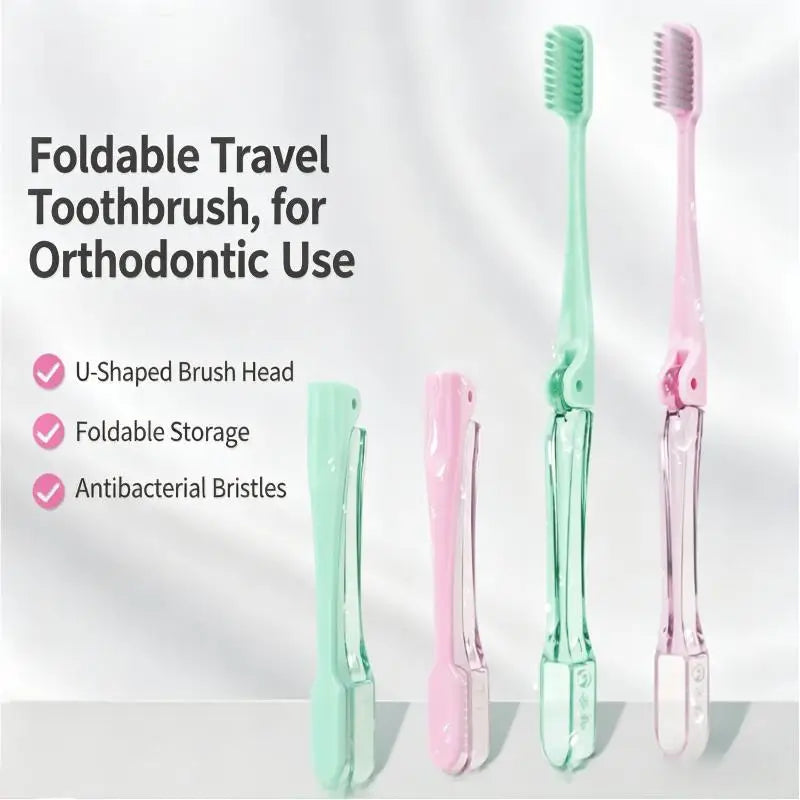 Folding Travel Toothbrush – Portable Mini, Soft Bristles