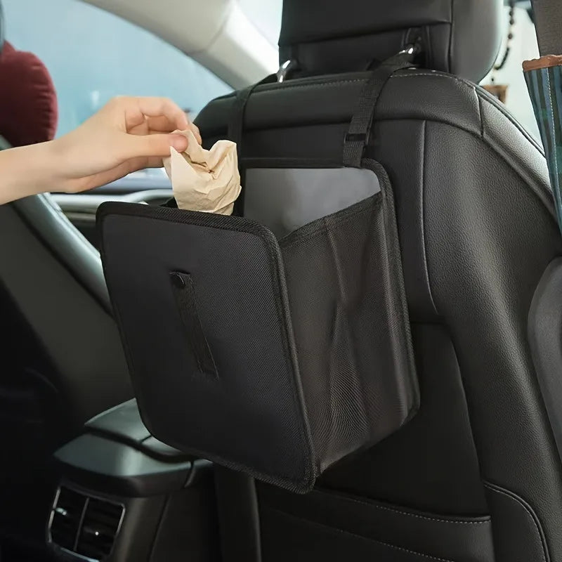 Car Trash Can – Folding Hanging Oxford Storage Bag with Zipper