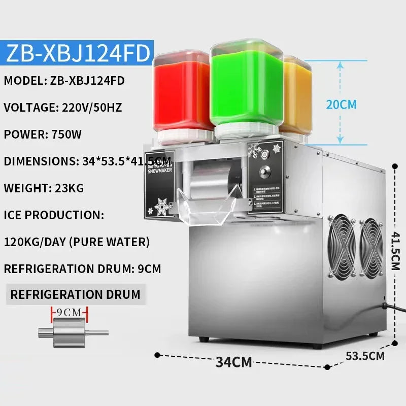 Commercial Korean Snowflake Shaved Ice & Ice Cream Machine 180KG