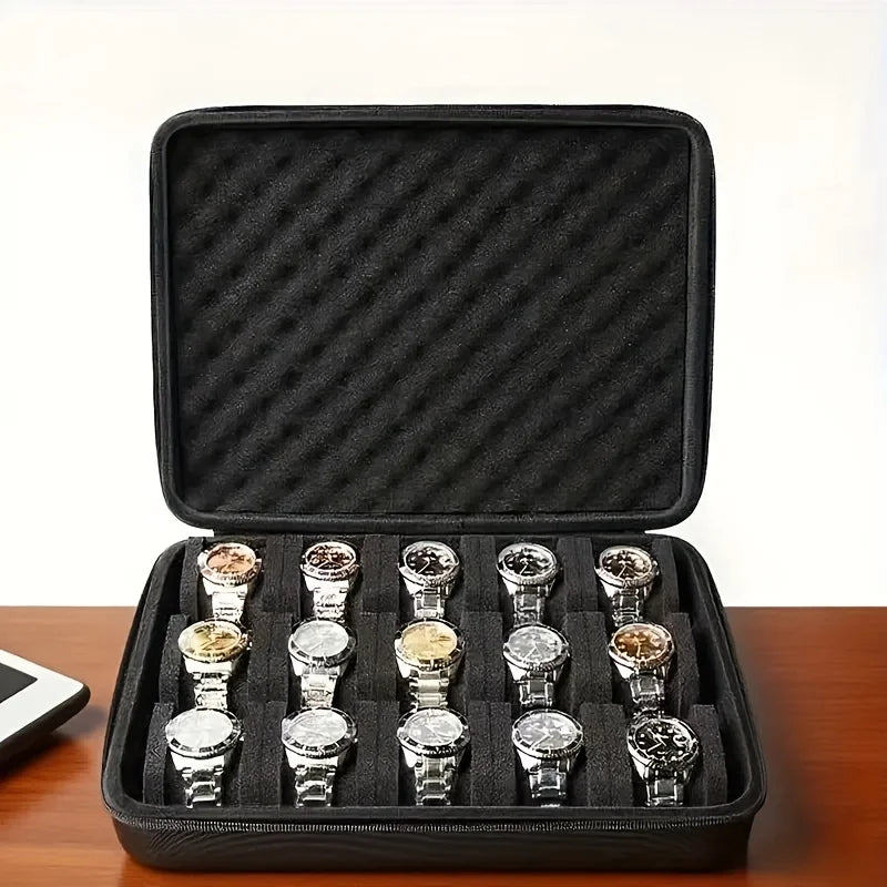 Advanced Watch Storage Box 15 Card Slot Portable Jewelry Display