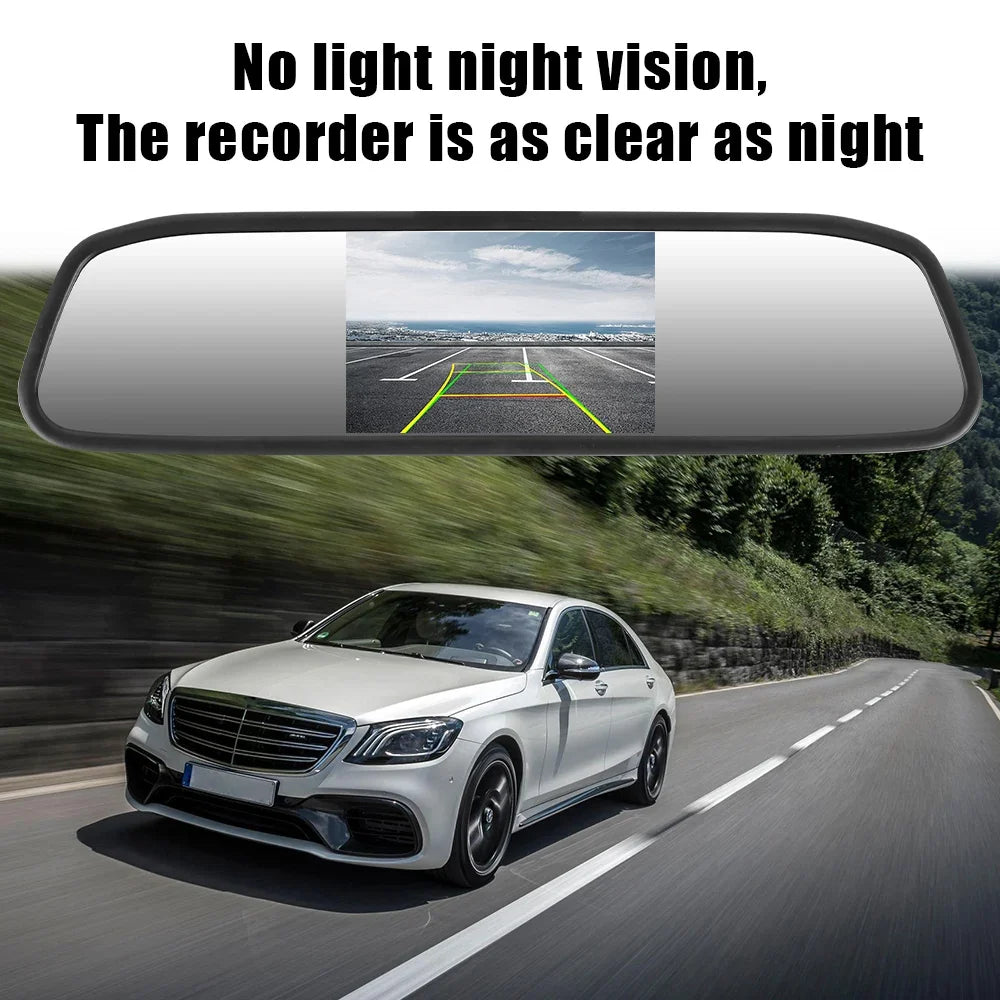 4.3" HD TFT LCD Car Rearview Mirror Monitor | Universal