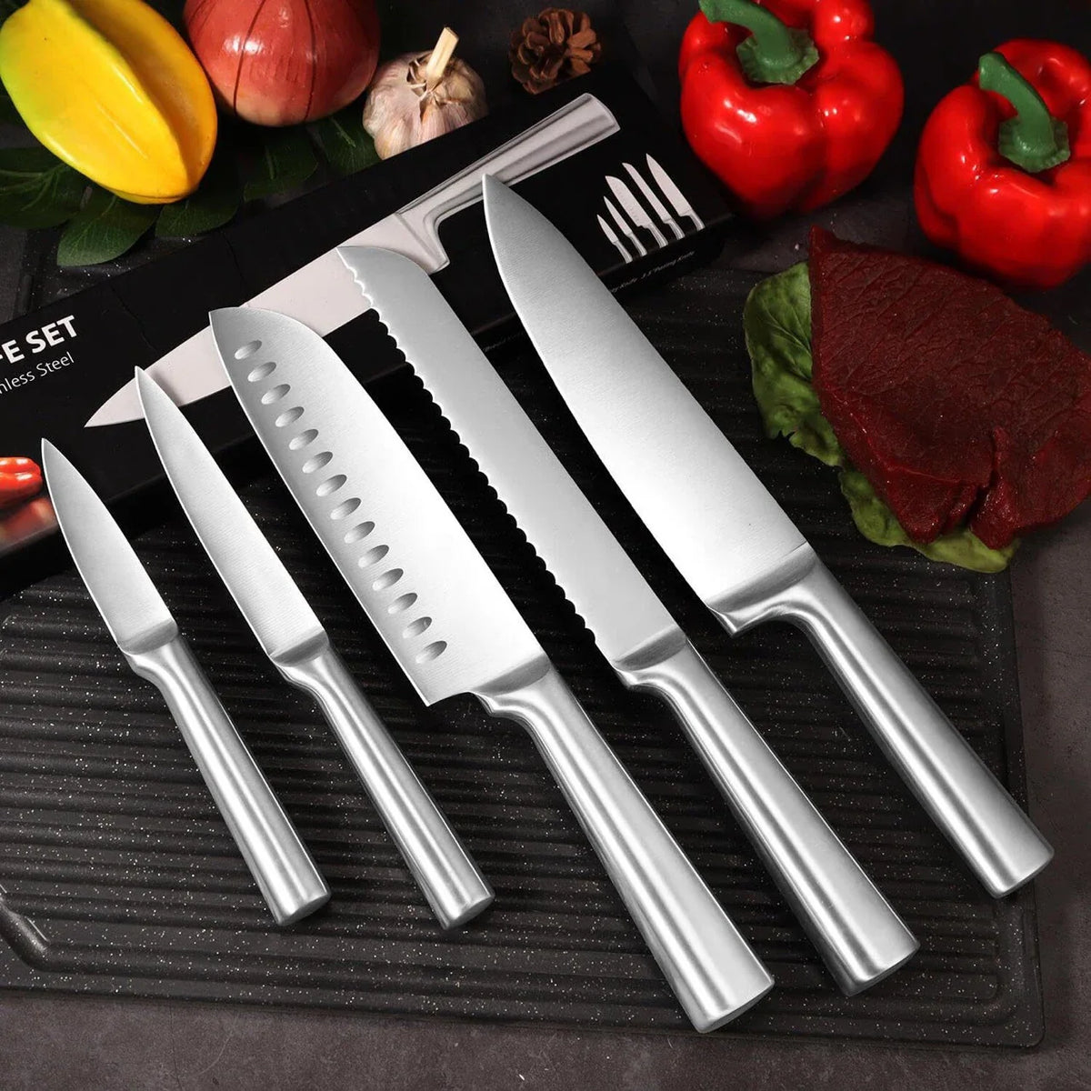 5-Piece Japanese Chef Knife Set | Stainless Steel Kitchen Knives