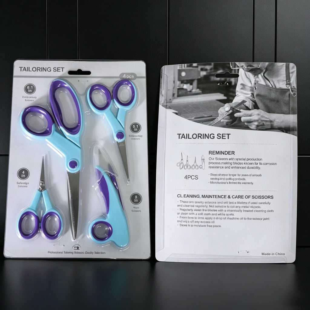 4-Piece Sewing Cutting Tool Set – Tailor & Embroidery Scissors