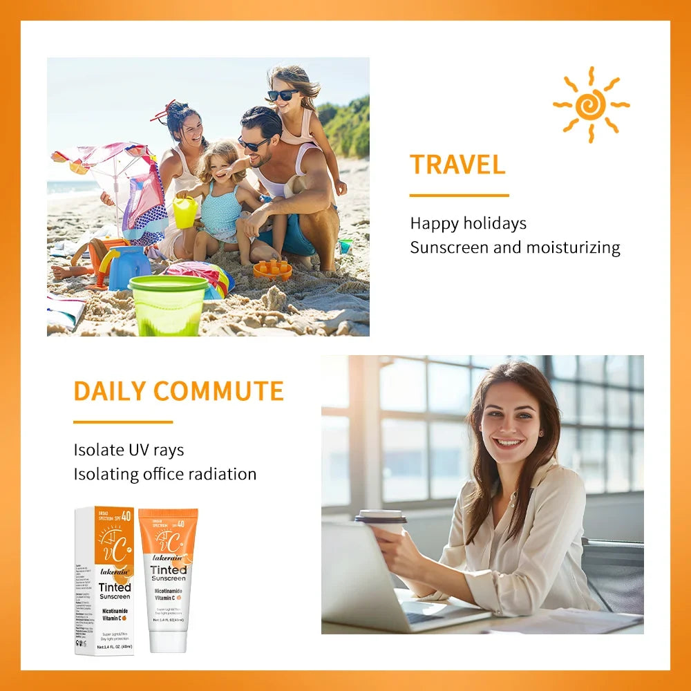 SPF40 Tinted Moisturizing Vitamin C Sunscreen for Skin Protection