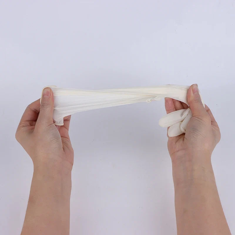 Disposable White Nitrile Gloves 50 Pairs – Waterproof Multipurpose