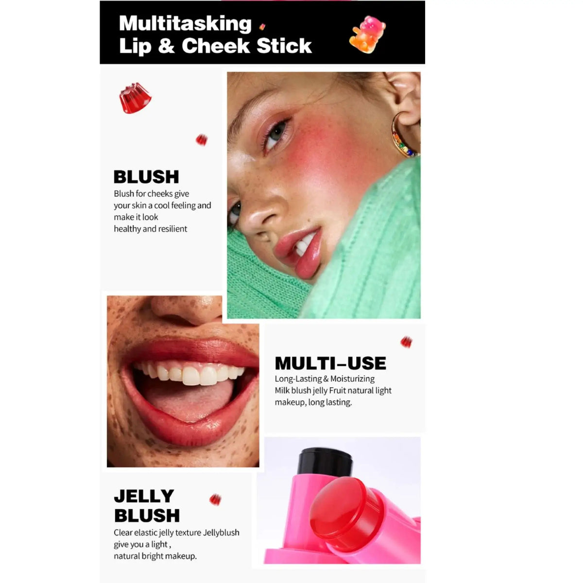 Handaiyan Jelly Blush Stick – 2-in-1 Lip & Cheek Tint