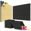 12-Pack Self-Adhesive Acoustic Foam Wall Panels | Home Studio