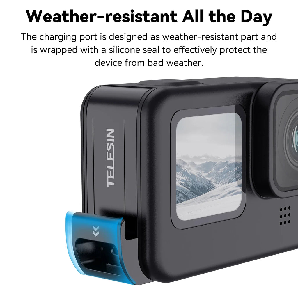 TELESIN Gopro Hero 12 11 10 9 Waterproof Side Cover Easy Removable