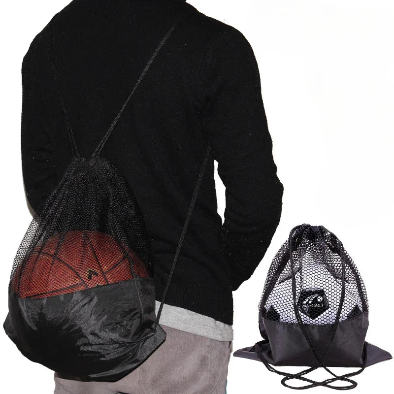 Portable Basketball Mesh Bag Outdoor Football Soccer Storage