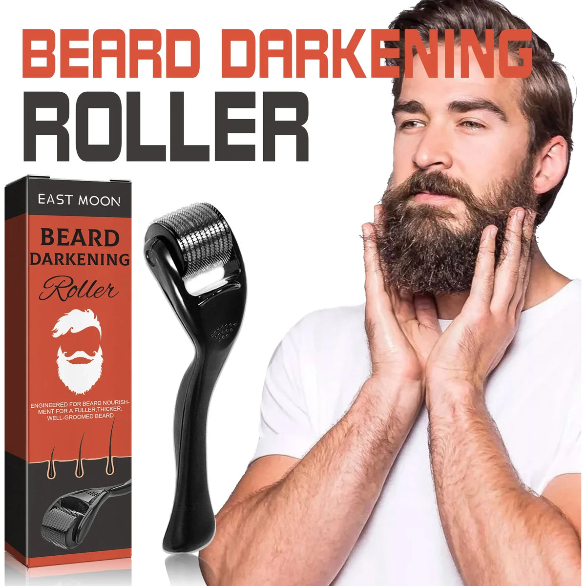 Beard Thickening Microneedle Roller – Men's Nourishing Growth Comb