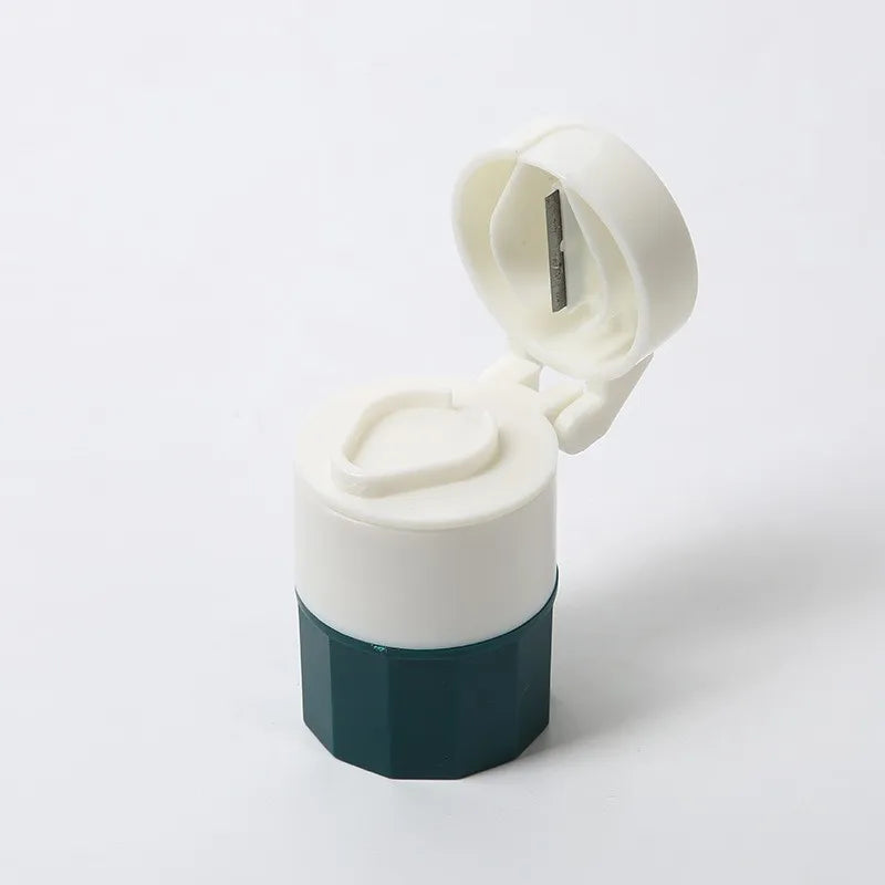 4-in-1 Portable Pill Case with Cutter, Grinder & Storage