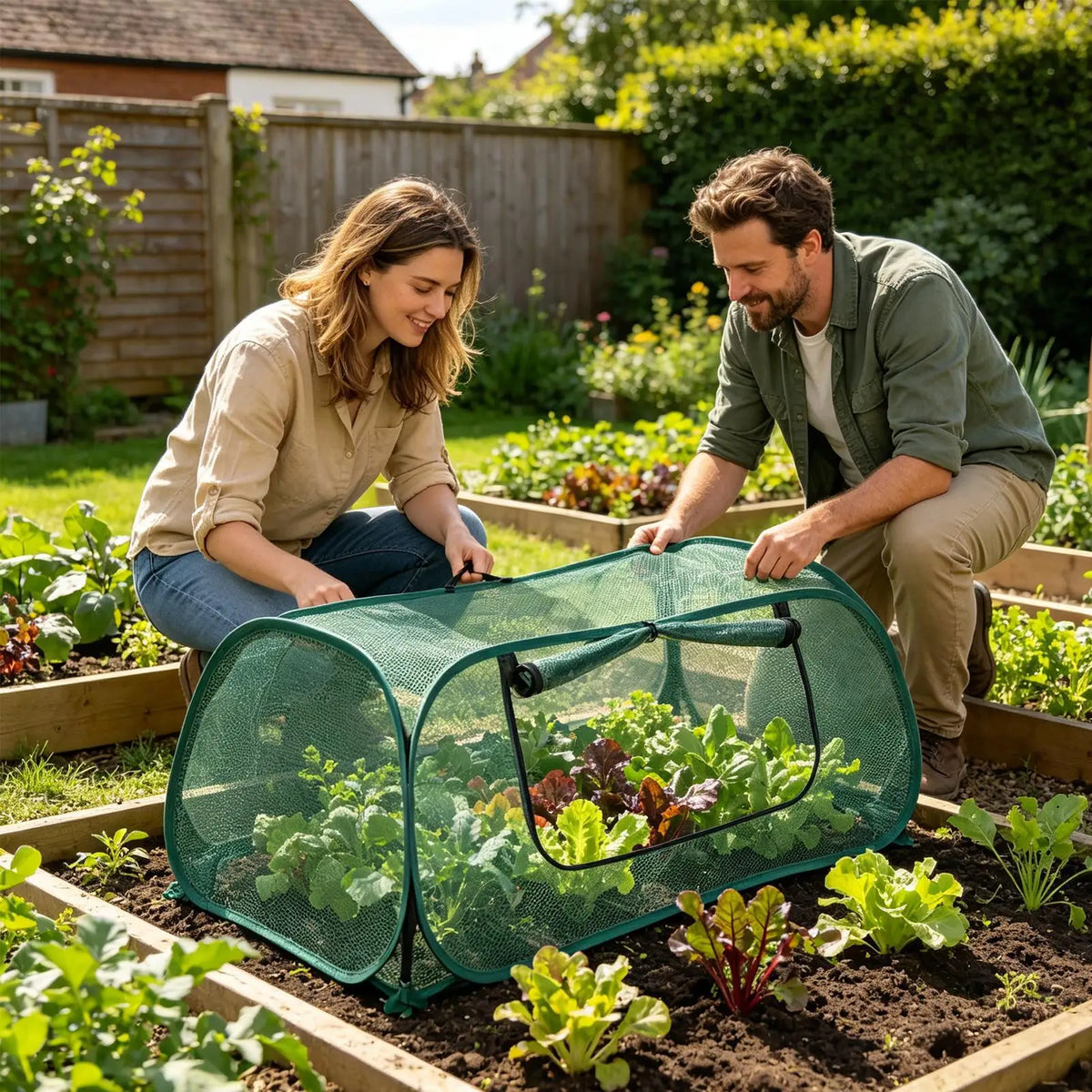 Pop-Up Garden Plant Cover Mesh Net | Bird & Pest Barrier 115x55x45cm