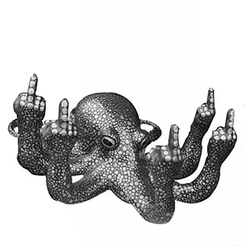 Luminous Octopus Miniature Resin Statue – Tabletop Sculpture