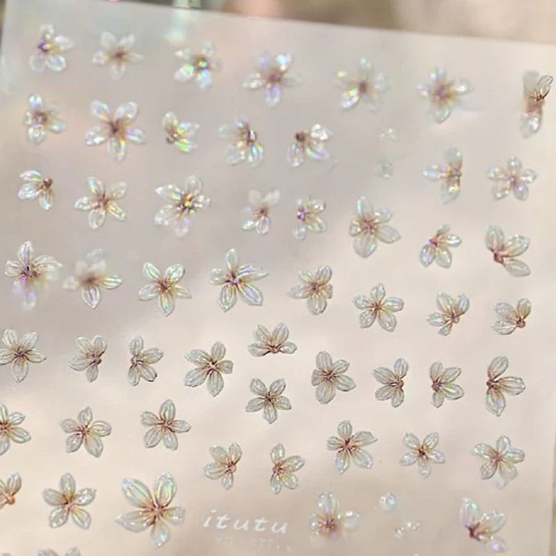 5-Petal Flower Nail Stickers – Floral DIY Nail Art Decals