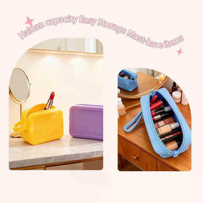 Silicone Travel Makeup Bag – Organizer, Coin Wallet & Key Pouch