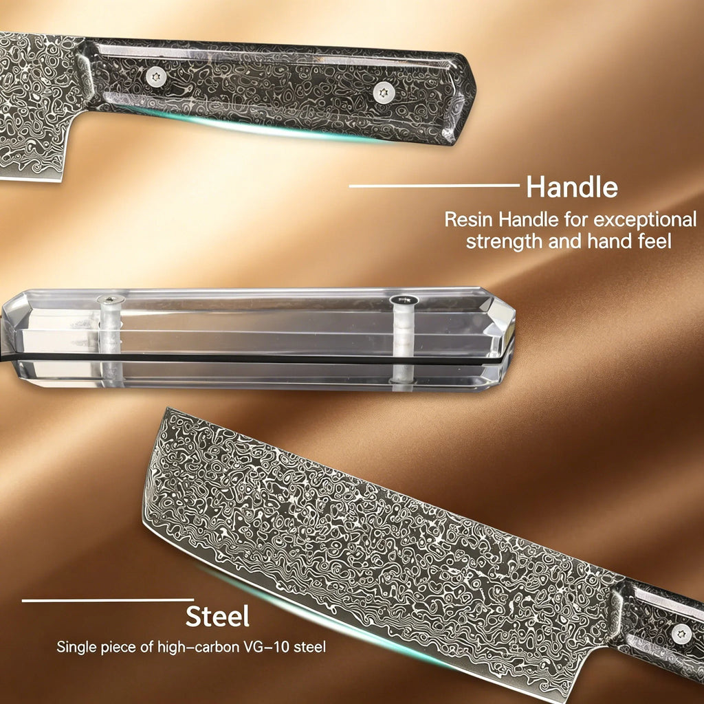 Damascus Steel Meat Cleaver – Sharp Kitchen Chef Knife
