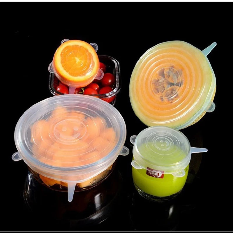 Silicone Stretch Lids Food Bowl Covers Reusable Saving Retractable