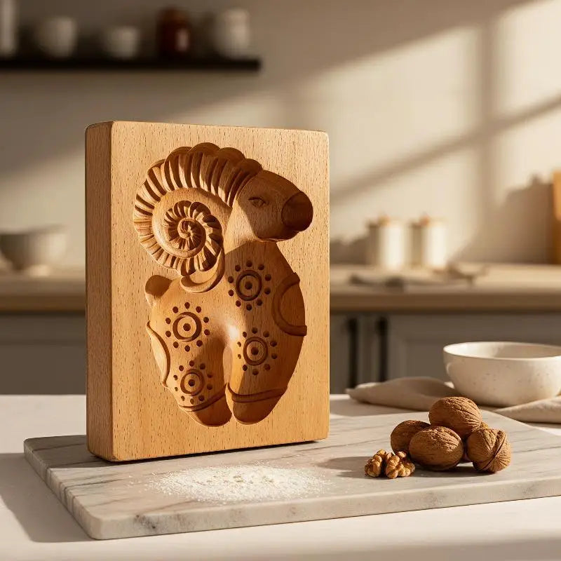 3D Wooden Animal Cookie Molds – Bird, Horse & Hedgehog