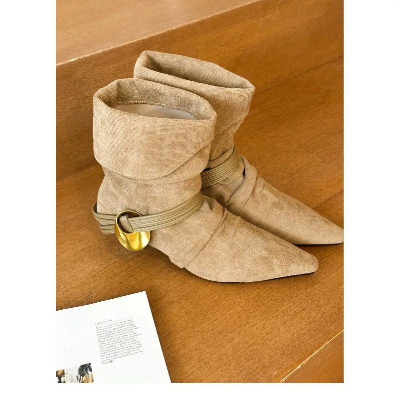 Women's Chelsea Ankle Boots Pointed Toe Kitten Heel | YBQJOO