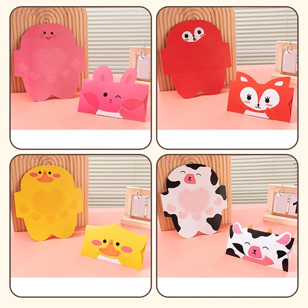 6 Sheets Korean Creative Festival Cartoon 3D Card Student Birthday