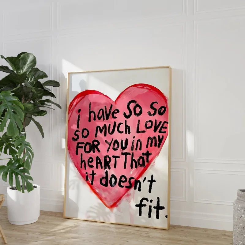 "So Much Love" Romantic Canvas Wall Art | Couples Gift Poster