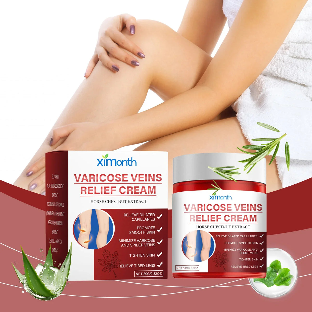 Ximonth Varicose Vein Relief Cream | Leg Swelling & Circulation
