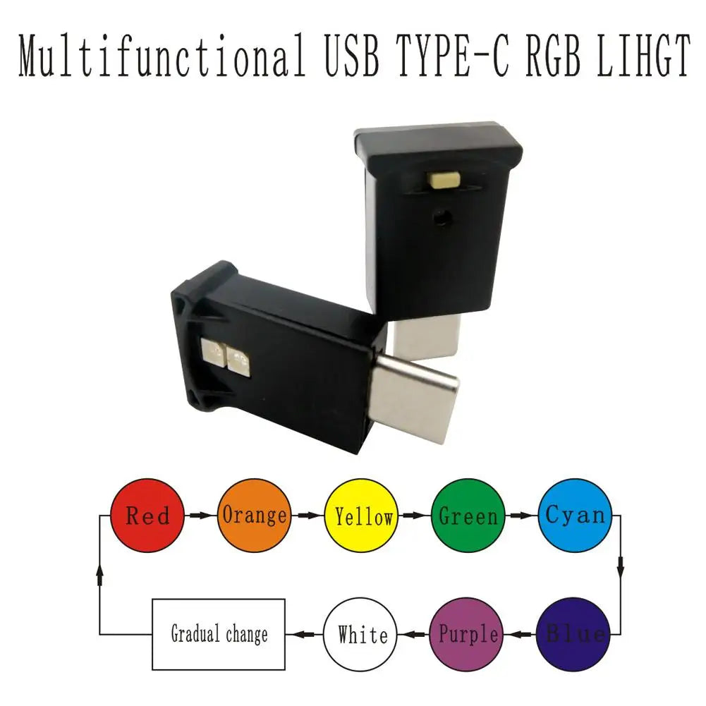 Type-c Adjustable Interior Atmosphere Lamp Car LED Ambient Light 8