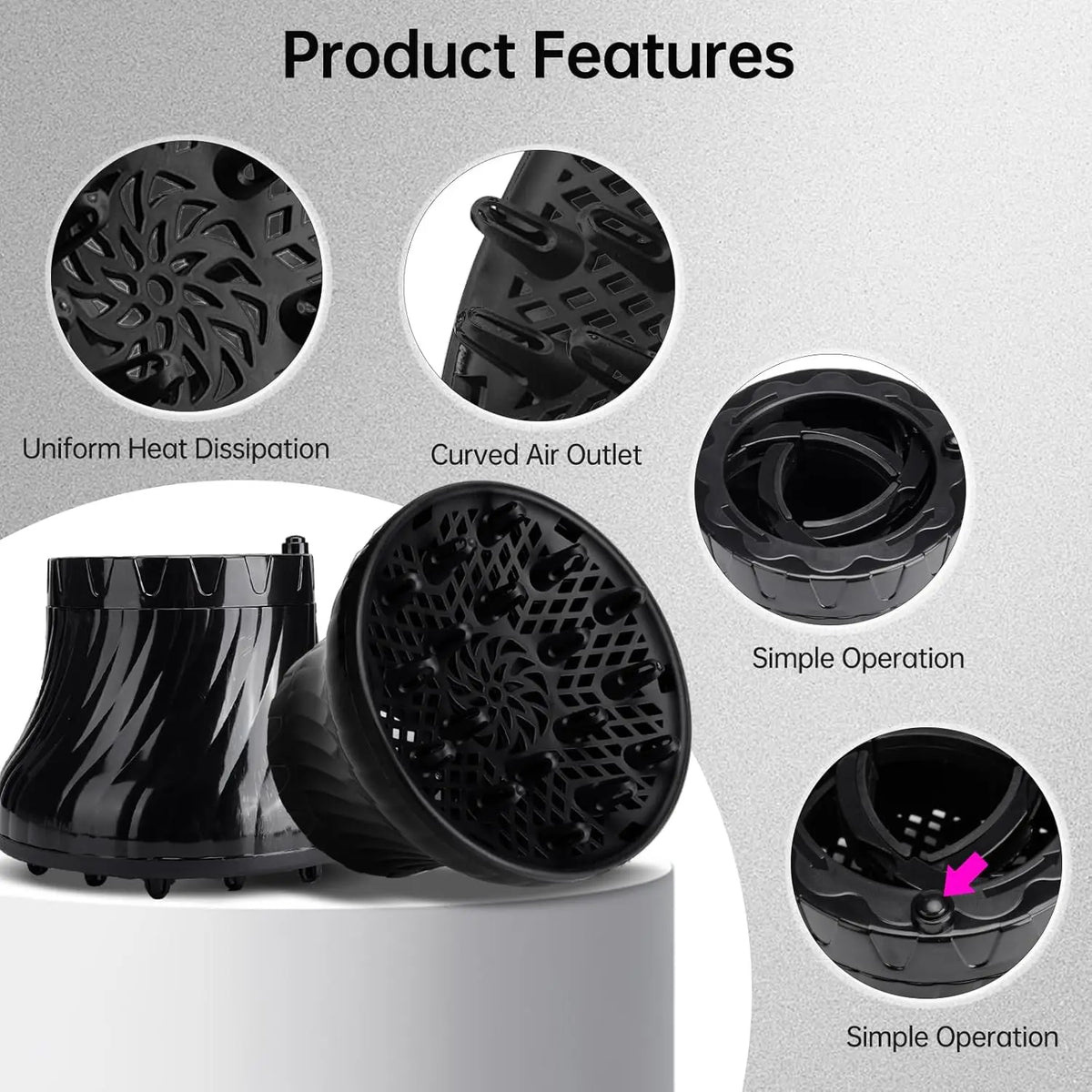 Universal Rotatable Hair Diffuser Attachment | Curly Styling Tool