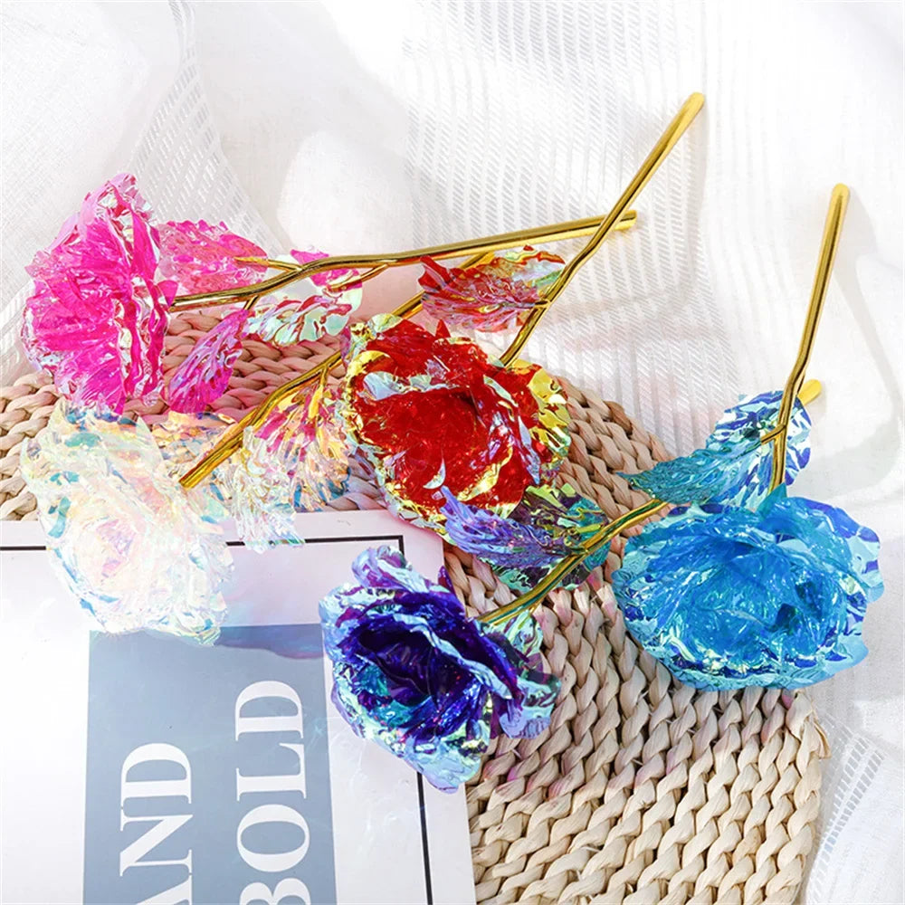 Artificial Flower Foil Rose Valentine's Day Gifts 24k Golden Plated