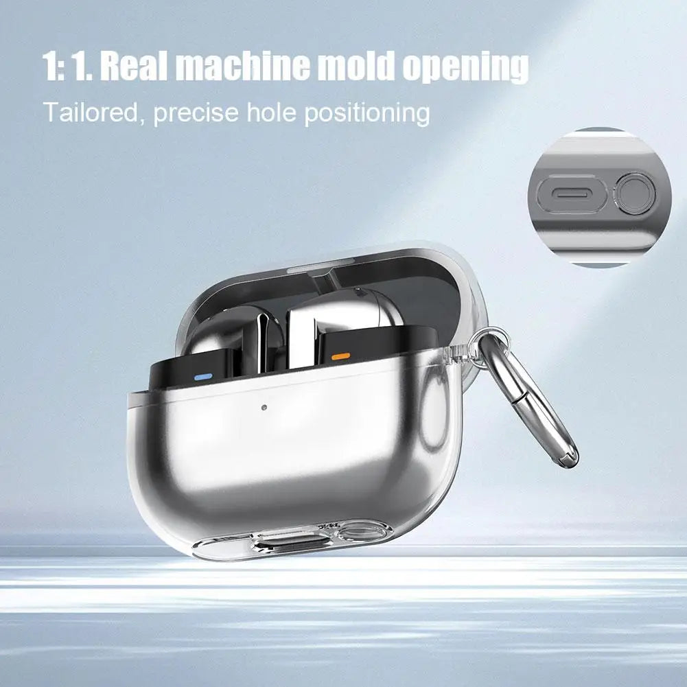 Transparent Samsung Galaxy Buds 3 Pro Case with Carabiner