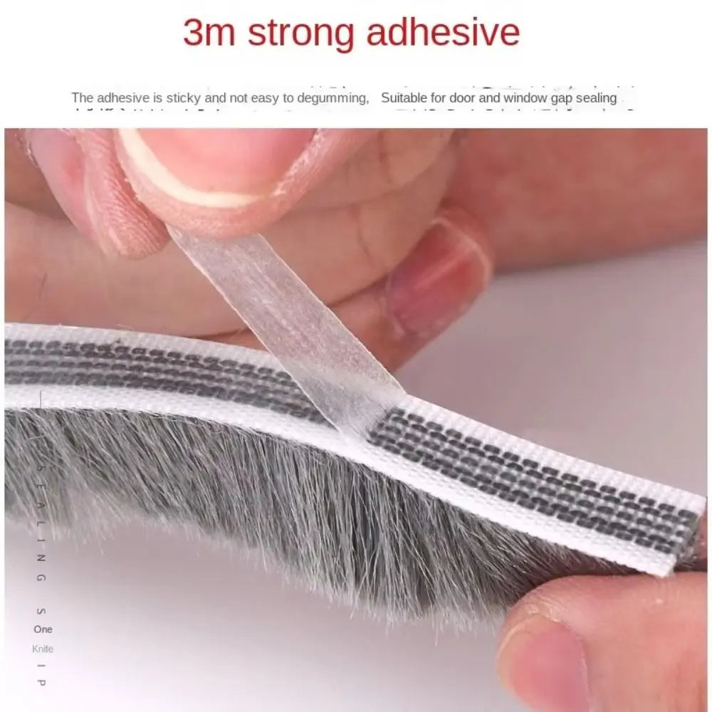 10Meters Sealing Strip Self-adhesive White Grey Wind-proof Brush