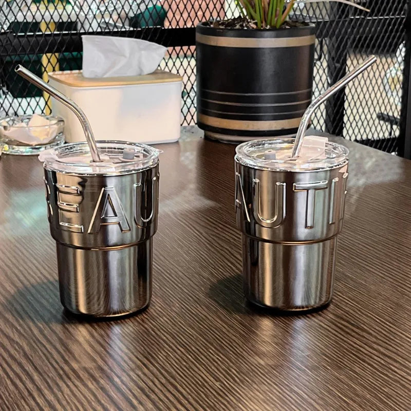 2026 Glass Straw Coffee Cup Female Ins Feng Shui Lid Creative