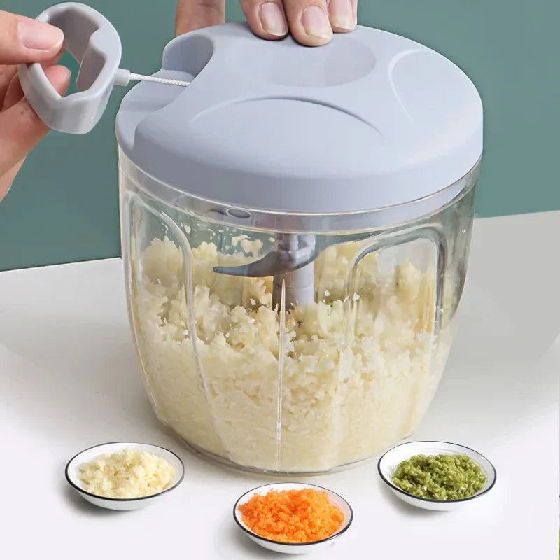 Manual Hand Pull Food Chopper – Garlic, Veggie & Herb Mincer