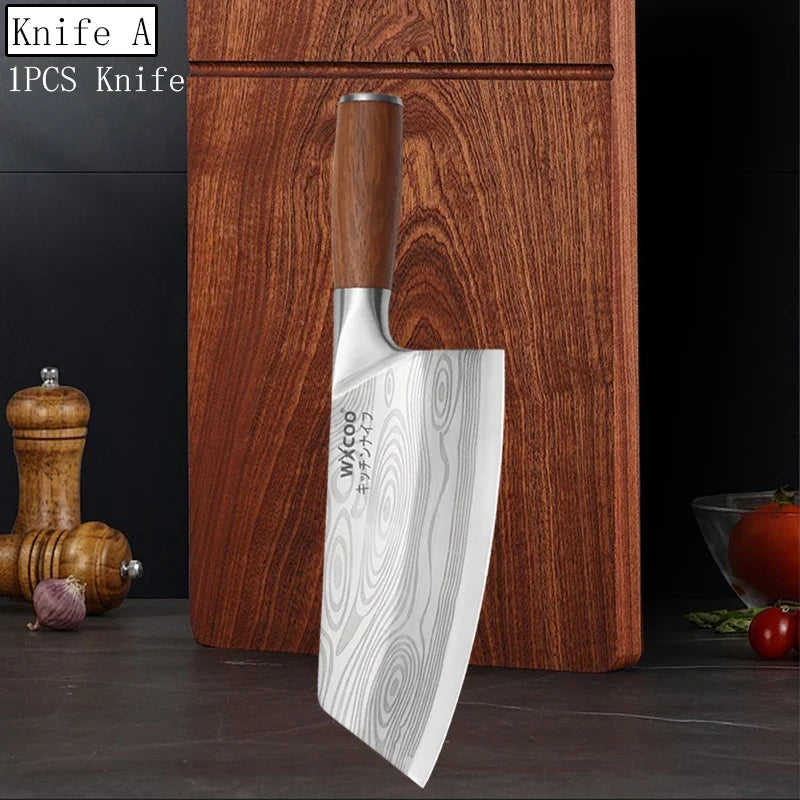 WXCOO Japanese Chef Knife – Forged Stainless Steel Santoku Set