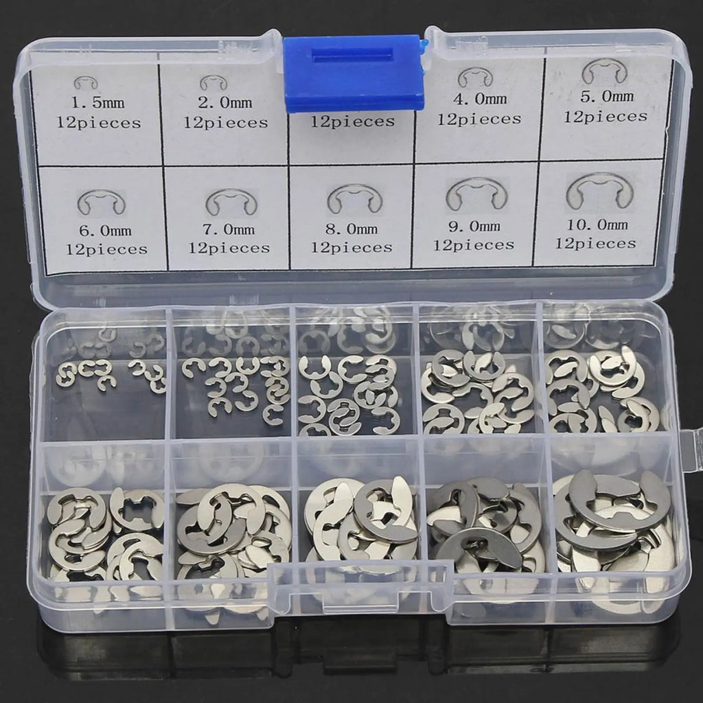 Stainless Steel E-Clip Circlips Set | Shaft Retaining Rings Kit