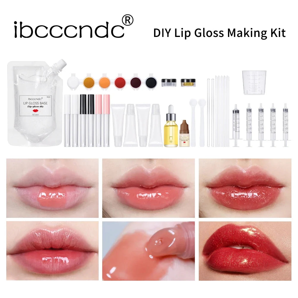 DIY Lip Gloss Making Kit – Glitter, Tints & Jojoba Base