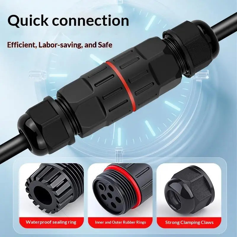IP68 Waterproof Wire Connector 2-In 2-Out 2/3 Pin Terminal