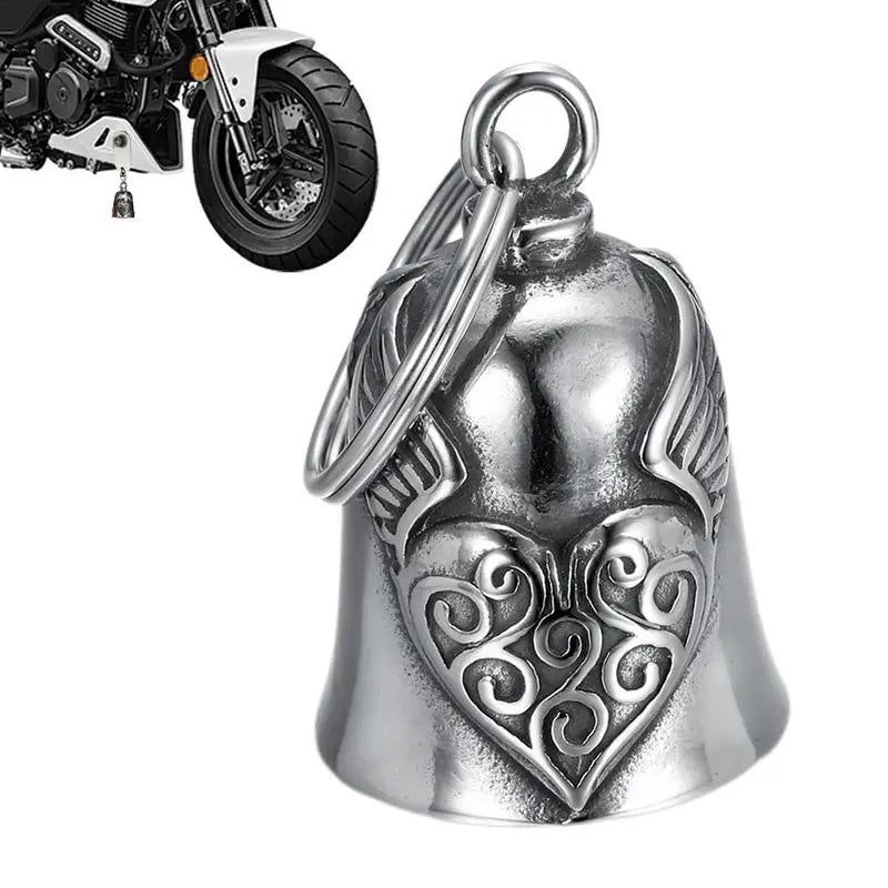 Motorcycle Bell Fashion Lucky Pendant Heart Wing Men Punk Rock