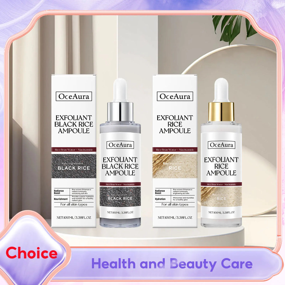 OceAura Rice Extract Exfoliating Serum – Hyaluronic Acid 100ml