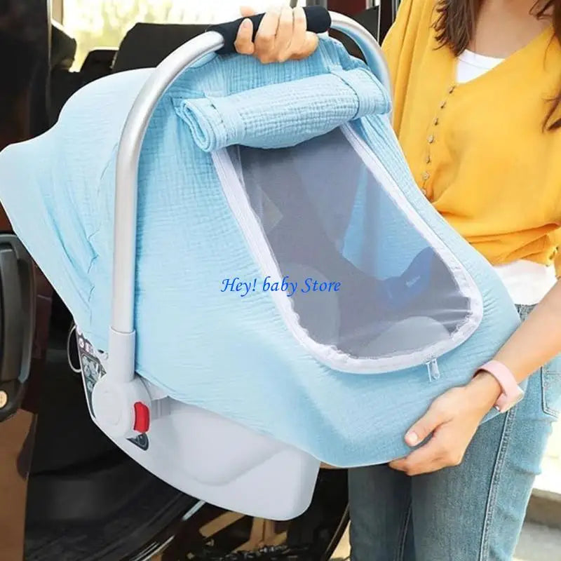 Infant Car Seat Canopy | Breathable Cotton Sunshade Cover
