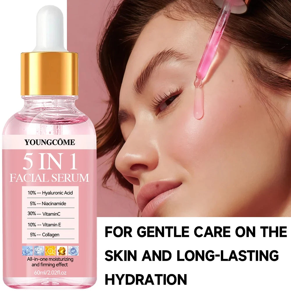 YOUNGCOME 5-in-1 Hyaluronic Acid Face Serum & Cream Set