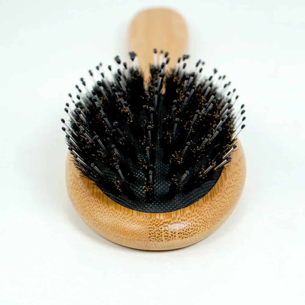 Natural Bamboo Boar Bristle Hair Brush & Air Cushion Comb
