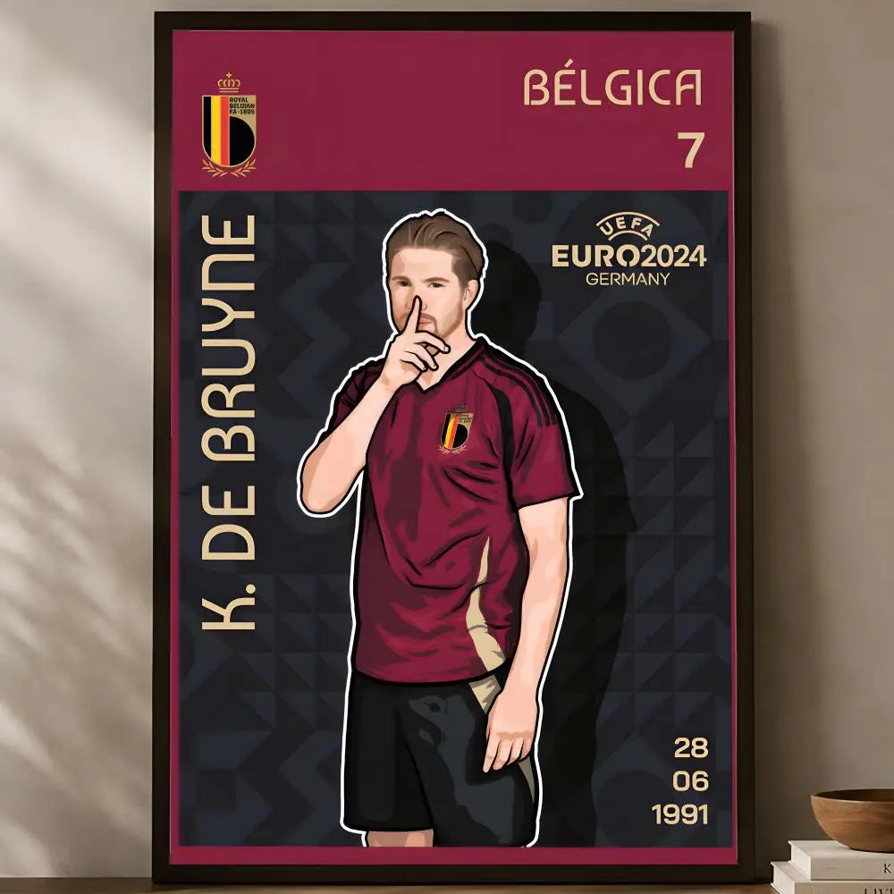 Kevin De Bruyne HD PVC Wall Poster – Self-Stick Football Art