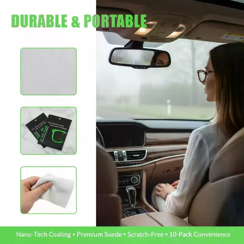 10-Pack Anti-Fog Microfiber Lens Cleaning Cloths for Glasses